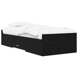 vidaXL Bettgestell mit Stauraum Schwarze Eiche 80 x 200 cm