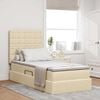 vidaXL Bett mit Stauraum und LED mit LED Creme 90 x 190 cm Polyester