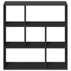 vidaXL Raumteiler-B&uuml;cherregal Schwarz 102x29x103,5 cm Holzwerkstoff