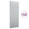 vidaXL Dachpaneele 12 Stk. Pulverbeschichteter Stahl Silbern 100x36 cm