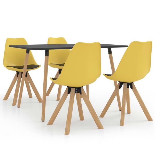 vidaXL 5-tlg. Essgruppe Gelb und Schwarz