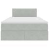 vidaXL Bett mit Stauraum und LED Hellgrau 120 x 200 cm Samt