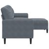 vidaXL 3-Sitzer-Sofa mit Hocker Dunkelgrau 210 cm Samt