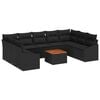vidaXL Gartensofa-set 10 Stk. Schwarz Poly-Rattan
