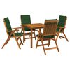 vidaXL 5-teiliges Garten-Esszimmer-Set Natur Massivholz Akazie