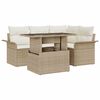 vidaXL Gartensofa-set 5 Stk. Beige Poly-Rattan