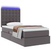 vidaXL Bett mit Stauraum und LED mit LED Grau 90 x 200 cm Kunstleder