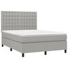 vidaXL Boxspringbett mit Matratze Hellgrau 140x190 cm Stoff