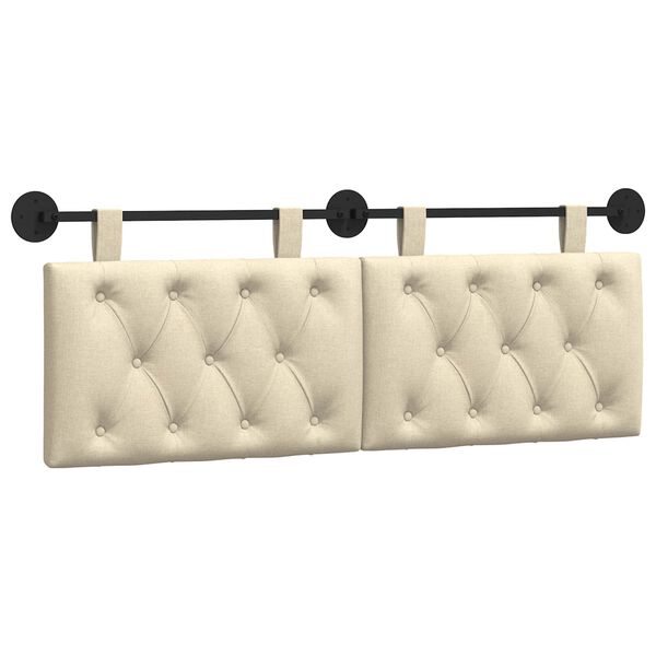 vidaXL H&auml;ngevorderseite Wandmontiert Creme 130 x 55 x 7 cm Stoff