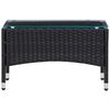 vidaXL 5-tlg. Garten-Lounge-Set mit Auflagen Poly Rattan Schwarz