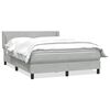 vidaXL Boxspringbett mit Matratze Hellgrau 140x210 cm Samt