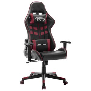 vidaXL Gaming-Stuhl Schwarz und Weinrot Kunstleder