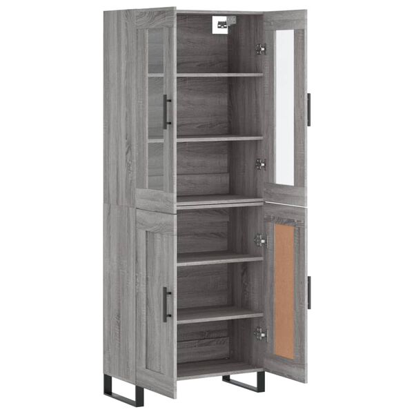 vidaXL Highboard Grau Sonoma 69,5x34x180 cm Holzwerkstoff