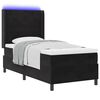 vidaXL Boxspringbett mit Matratze mit LED Schwarz 90 x 190 cm Samt