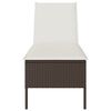 vidaXL Sonnenliege mit Auflage Braun 55x200x44 cm Poly Rattan