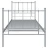 vidaXL Bett Grau Metall 100x200 cm