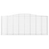 vidaXL Gabionen mit Hochbogen 2 Stk. 400x50x160/180cm Verzinktes Eisen