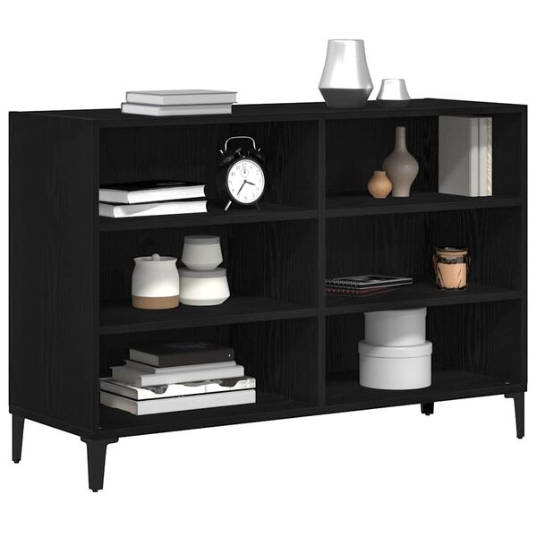 vidaXL Sideboard Schwarz Eichen-Optik 103,5 x 35 x 70 cm Holzwerkstoff