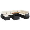 vidaXL 9-tlg. Garten-Sofagarnitur mit Kissen Schwarz Poly Rattan