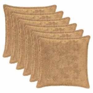 vidaXL Kissenbezug 6 stk. HOUTEN Taupe 30 x 30 cm Faux Kaninchenfell