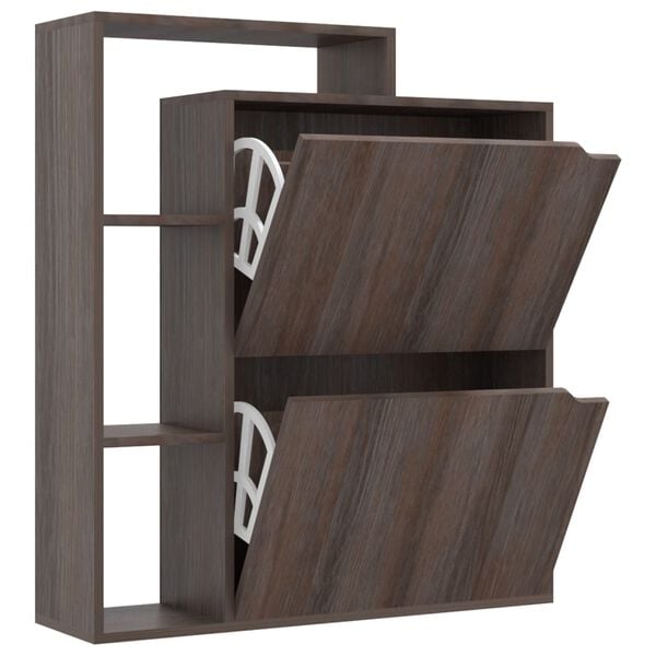 vidaXL Schuhschrank Grau Sonoma 79,5x24x90,5 cm Holzwerkstoff