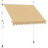 vidaXL Einziehbare Markise Handbetrieben 250 cm Gelb/Blau Gestreift