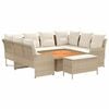 vidaXL M&ouml;belsets mit Kissen 7 pcs Beige und Creme PE-Rattan