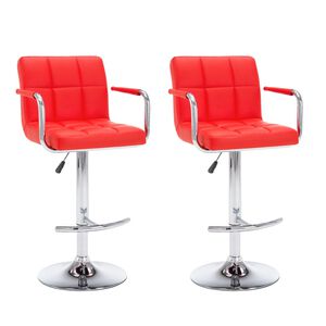 vidaXL Barhocker 2 Stk. Rot Kunstleder