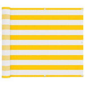 vidaXL Balkonsichtschutz Gelb und Wei&szlig; 100 x 200 cm Oxford-Stoff