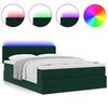 vidaXL Ottoman-Bett mit Matratze & LEDs Dunkelgr&uuml;n 140x200 cm Samt