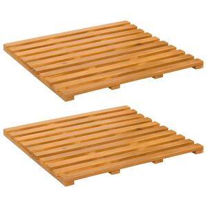 vidaXL Badematte Uni Braun 100 x 53 cm Holz