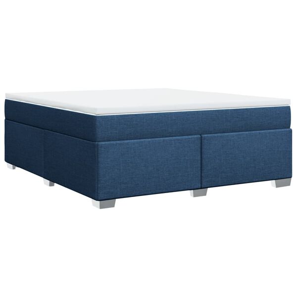 vidaXL Boxspringbett mit Matratze Blau 180x200 cm Stoff