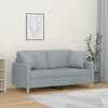 vidaXL 2-Sitzer-Sofa mit Zierkissen Hellgrau 140 cm Stoff