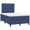 vidaXL Boxspringbett mit Matratze & LED Blau 120x200 cm Stoff