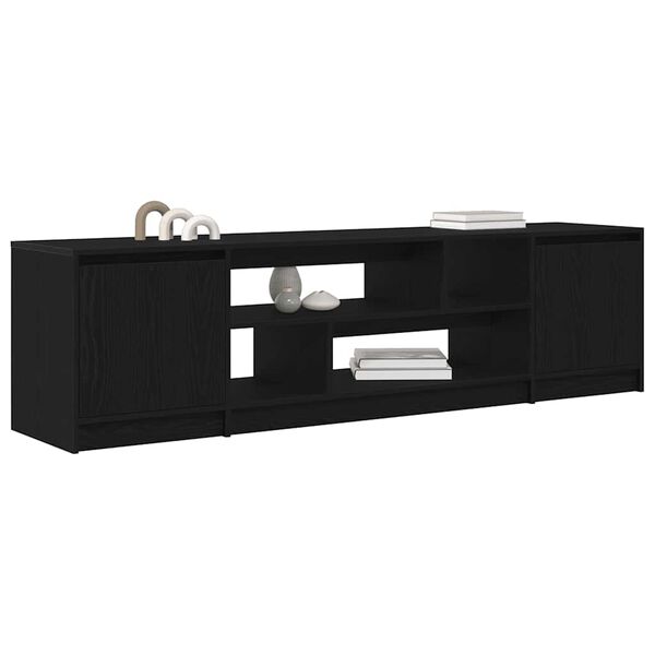 vidaXL TV-Schrank Schwarz Eiche-Optik 188,5x41x50 cm Holzwerkstoff