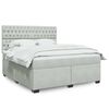 vidaXL Boxspringbett mit Matratze Hellgrau 180x200 cm Samt