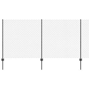 vidaXL Kettenzaun mit Pfosten 10 x 1,2 m PVC-beschichteter Stahl Grau