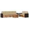 vidaXL Outdoor-Sofagarnitur 7 Stk. Natur und Beige Massivholz Akazie