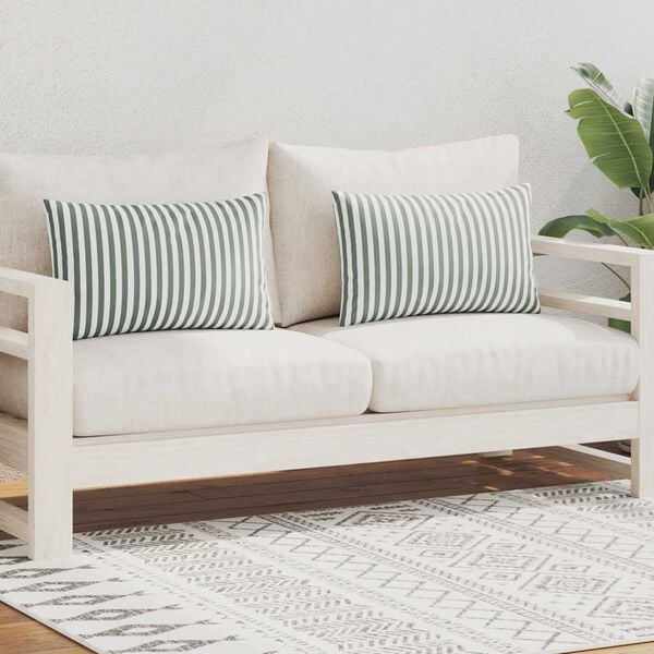 vidaXL Gartenkissen 2 Stk. Streifenmuster 60 x 40 cm Grau