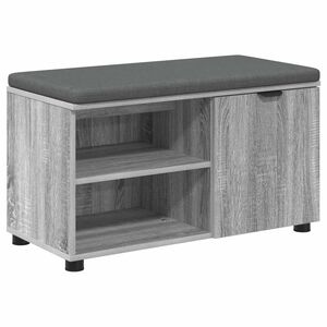 vidaXL Flurbank mit Kissen mit Regal Graues Sonoma 80 x 38 x 46 cm