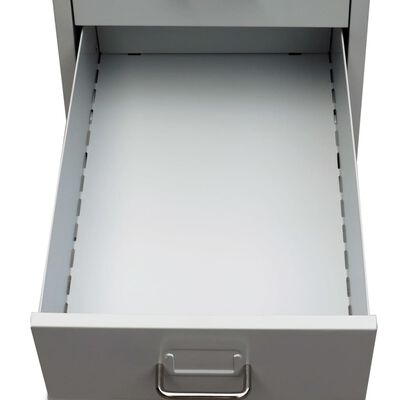 vidaXL Registerschrank mit 5 Schubladen Grau 68,5 cm Stahl
