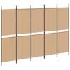 vidaXL 5-teiliger Raumteiler Beige 250 x 180 cm Stoff