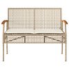 vidaXL 4-tlg. Garten-Lounge-Set mit Kissen Beige Poly Rattan