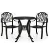 vidaXL 3-tlg. Bistro-Set Aluminiumguss Schwarz