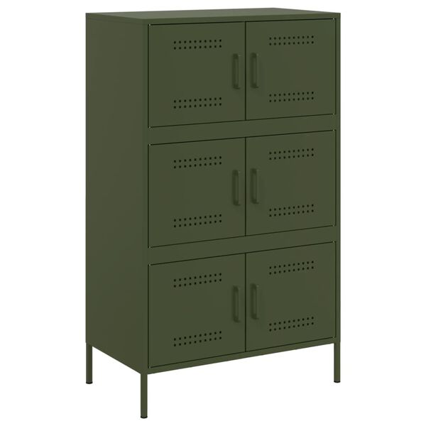 vidaXL Highboard Olivgr&uuml;n 68x39x113 cm Stahl