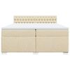 vidaXL Boxspringbett mit Matratze Creme 200x200 cm Stoff
