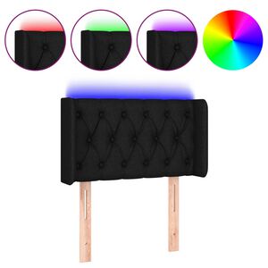 vidaXL LED Kopfteil Schwarz 83x16x78/88 cm Stoff