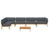 vidaXL Sofa Set mit Kissen Uni 6 pcs Anthrazit Massivholz Akazie