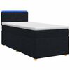 vidaXL Boxspringbett mit Matratze Schwarz 90 x 200 cm Stoff