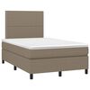 vidaXL Boxspringbett mit Matratze Taupe 120x200 cm Stoff